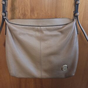 Vince Camuto Taupe Leather Shoulder Bag